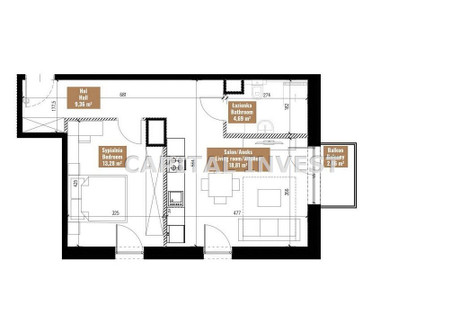 Mieszkanie na sprzedaż - Kraków, Kraków M., 46,14 m², 872 000 PLN, NET-CPI-MS-1554-1