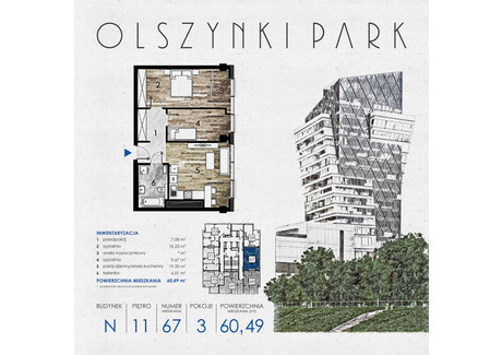 Mieszkanie na sprzedaż - Szopena 35C Śródmieście, Rzeszów, 61,05 m², inf. u dewelopera, NET-N67