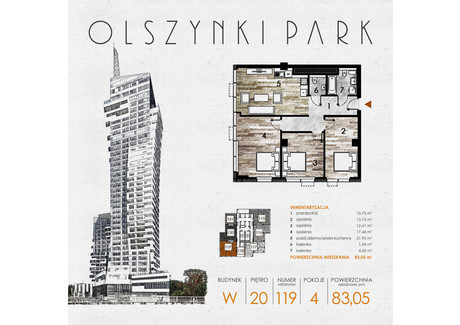 Mieszkanie na sprzedaż - Szopena 35C Śródmieście, Rzeszów, 83,81 m², inf. u dewelopera, NET-W119