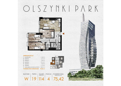 Mieszkanie na sprzedaż - Szopena 35C Śródmieście, Rzeszów, 76,23 m², inf. u dewelopera, NET-W114
