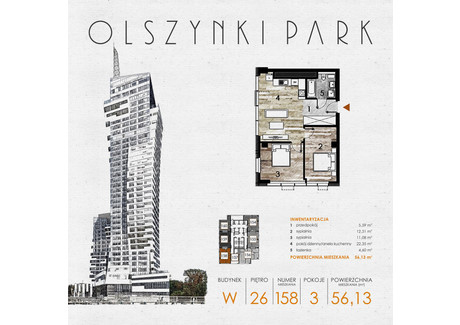 Mieszkanie na sprzedaż - Szopena 35C Śródmieście, Rzeszów, 56,13 m², inf. u dewelopera, NET-W158