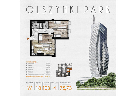 Mieszkanie na sprzedaż - Szopena 35C Śródmieście, Rzeszów, 76,53 m², inf. u dewelopera, NET-W103