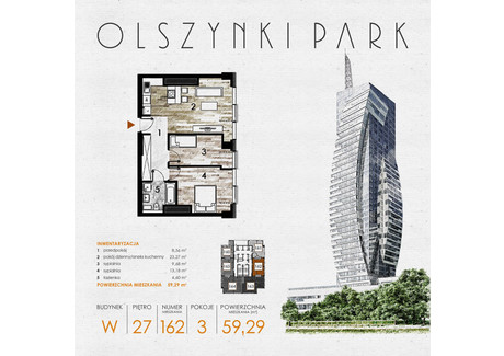Mieszkanie na sprzedaż - Szopena 35C Śródmieście, Rzeszów, 59,8 m², inf. u dewelopera, NET-W162