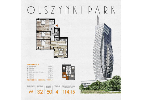 Mieszkanie na sprzedaż - Szopena 35C Śródmieście, Rzeszów, 115,02 m², inf. u dewelopera, NET-W180
