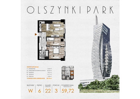 Mieszkanie na sprzedaż - Szopena 35C Śródmieście, Rzeszów, 60,23 m², inf. u dewelopera, NET-W22
