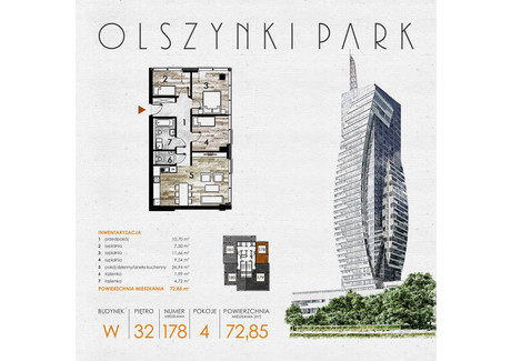 Mieszkanie na sprzedaż - Szopena 35C Śródmieście, Rzeszów, 73,26 m², inf. u dewelopera, NET-W178