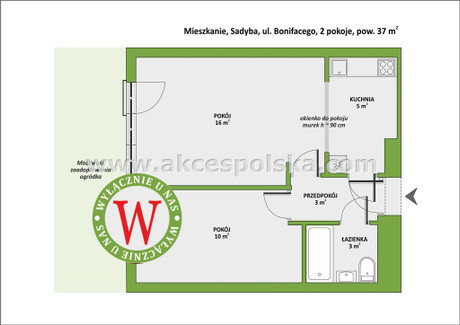 Mieszkanie na sprzedaż - św. Bonifacego Sadyba, Mokotów, Warszawa, Warszawa M., 37 m², 599 000 PLN, NET-MS-160183