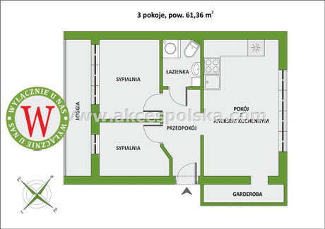 Mieszkanie na sprzedaż - Ochota, Warszawa, Warszawa M., 61,36 m², 1 200 000 PLN, NET-MS-158998