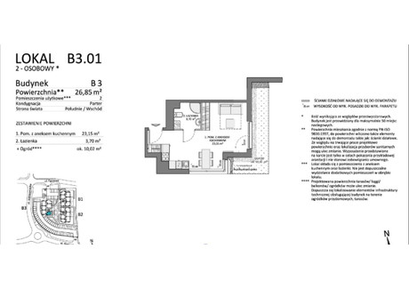 Mieszkanie na sprzedaż - Nadwiślańska Sobieszewo, Gdańsk, 26,85 m², 516 500 PLN, NET-830280