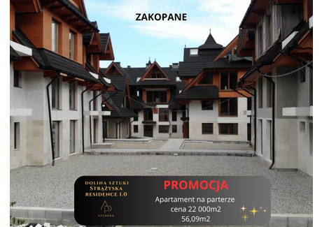 Mieszkanie na sprzedaż - Strążyska Zakopane, Tatrzański (Pow.), 56,09 m², 1 233 980 PLN, NET-15