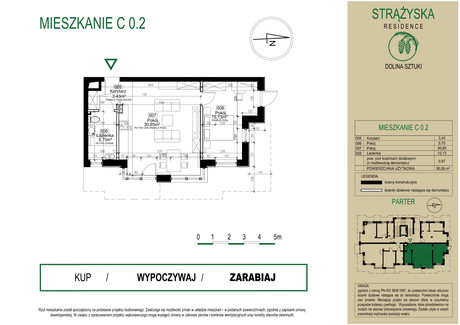 Mieszkanie na sprzedaż - Strążyska Zakopane, Tatrzański (Pow.), 56,09 m², 1 402 250 PLN, NET-2