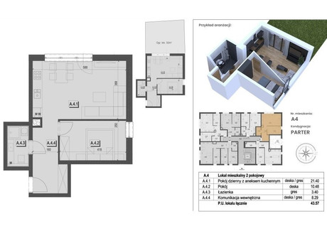 Mieszkanie na sprzedaż - Jasień, Gdańsk, 43,57 m², 518 000 PLN, NET-5017/12083/OMS