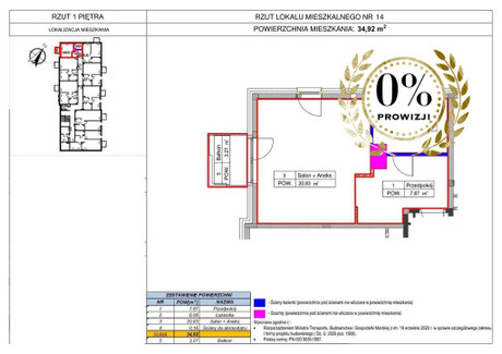 Mieszkanie na sprzedaż - Dzwonowa Łódź-Górna, Łódź, 34,92 m², 296 820 PLN, NET-3099/12083/OMS