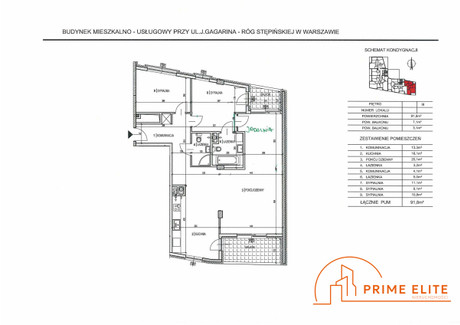 Mieszkanie na sprzedaż - Jurija Gagarina Mokotów, Warszawa, Mokotów, Warszawa, 91,8 m², 2 200 000 PLN, NET-PE503309