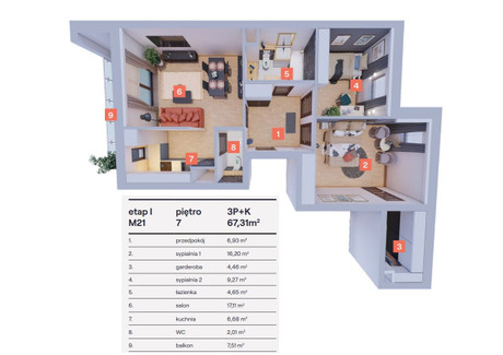 Mieszkanie na sprzedaż - Szerokie, Lublin, 67,31 m², 666 369 PLN, NET-548665