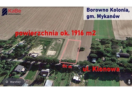 Działka na sprzedaż - Borowno, Mykanów, Częstochowski, 1916 m², 160 000 PLN, NET-KABE-GS-204