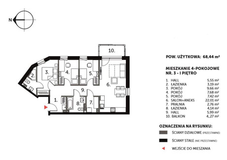 Mieszkanie na sprzedaż - Koprzywiańska Gocławek, Praga-Południe, Warszawa, 68,44 m², 992 380 PLN, NET-24/16165/OMS