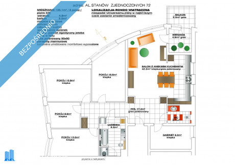 Mieszkanie do wynajęcia - Aleja Stanów Zjednoczonych Praga Południe, Warszawa, 135 m², 7200 PLN, NET-32145