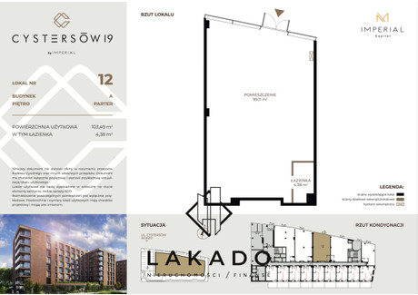 Lokal na sprzedaż - Cystersów Grzegórzki, Kraków-Śródmieście, Kraków, 105,39 m², 1 686 240 PLN, NET-549648