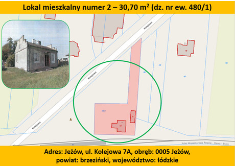 Mieszkanie na sprzedaż - Kolejowa Jeżów, Jeżów (Gm.), Brzeziński (Pow.), 30,7 m², 46 500 PLN, NET-384