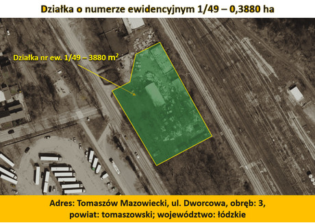 Działka na sprzedaż - Dworcowa Tomaszów Mazowiecki, Tomaszowski (pow.), 3880 m², 510 000 PLN, NET-101