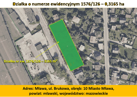 Działka na sprzedaż - Brukowa Mława, Mławski (Pow.), 3165 m², 230 000 PLN, NET-92/8343/OGS