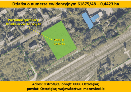 Działka na sprzedaż - Ostrołęka, 4423 m², 320 000 PLN, NET-16/8343/OGS