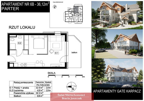 Mieszkanie na sprzedaż - Miłków, Podgórzyn, Karkonoski, 36,12 m², 444 276 PLN, NET-20014/3265/OMS