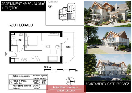 Mieszkanie na sprzedaż - Miłków, Podgórzyn, Karkonoski, 34,37 m², 419 314 PLN, NET-20017/3265/OMS