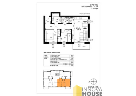 Mieszkanie na sprzedaż - Władysława Jagiełły Dębnica Kaszubska, Słupski, 55,46 m², 377 128 PLN, NET-495/5403/OMS