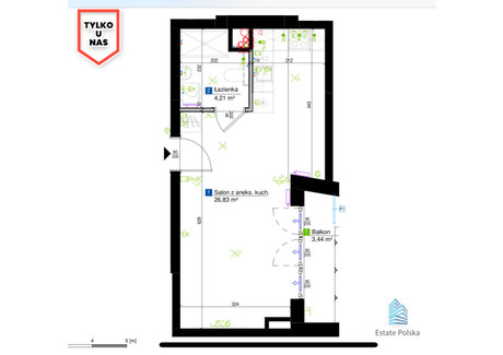 Mieszkanie na sprzedaż - Stefana Żeromskiego Śródmieście, Gdynia, 31,04 m², 680 460 PLN, NET-EP702103