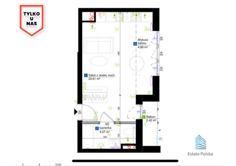 Mieszkanie na sprzedaż - Stefana Żeromskiego Śródmieście, Gdynia, 30,06 m², 657 360 PLN, NET-EP813265