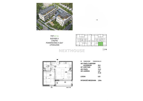 Mieszkanie na sprzedaż - Żwaków, Tychy, Tychy M., 41,68 m², 452 568 PLN, NET-NXH-MS-4561