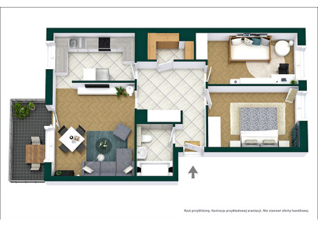 Mieszkanie do wynajęcia - Apartamentowa Ursus, Warszawa, 70,3 m², 3800 PLN, NET-101/14727/OMW