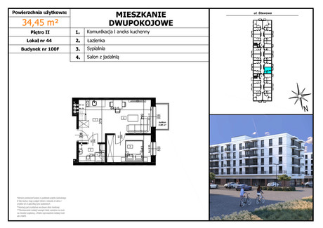 Mieszkanie na sprzedaż - Stawowa Brzeziny, Czechowice-Dziedzice (Gm.), Bielski (Pow.), 34,45 m², 272 155 PLN, NET-1.6