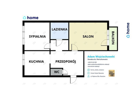 Mieszkanie na sprzedaż - Hetmańska Rzeszów, 53,51 m², 484 000 PLN, NET-3785/14016/OMS