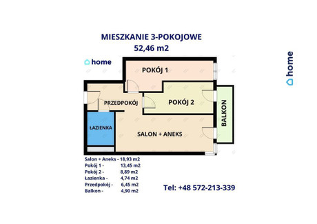 Mieszkanie na sprzedaż - Solińska Przybyszówka, Rzeszów, 52,46 m², 494 000 PLN, NET-3269/14016/OMS