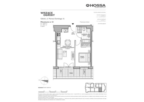 Mieszkanie na sprzedaż - ul. Osińskiego Kiełpinek, Gdańsk, 39,21 m², 526 251 PLN, NET-WO/O16/43