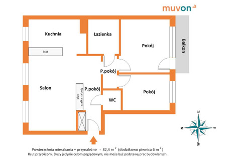 Mieszkanie na sprzedaż - Objazdowa Zielona Góra, 82,4 m², 499 000 PLN, NET-1242/13397/OMS