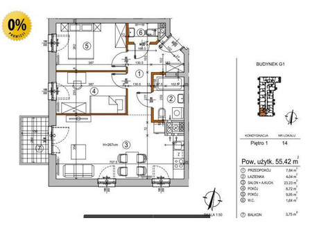 Mieszkanie na sprzedaż - Chełmżyńska Wygoda, Rembertów, Warszawa, 55,45 m², 617 000 PLN, NET-99838