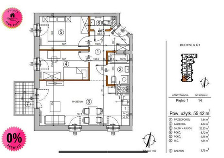 Mieszkanie na sprzedaż - Chełmżyńska Wygoda, Rembertów, Warszawa, 55,45 m², 617 000 PLN, NET-100897