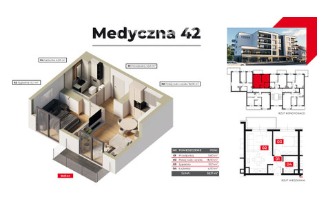 Mieszkanie na sprzedaż - Medyczna Górne, Piła, Pilski, 35,71 m², 303 535 PLN, NET-33686/3685/OMS