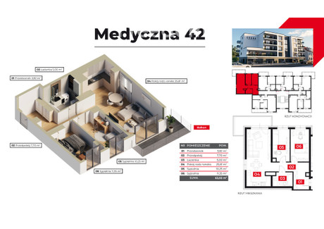 Mieszkanie na sprzedaż - Medyczna Górne, Piła, Pilski, 63,94 m², 556 191 PLN, NET-33721/3685/OMS