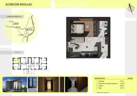 Mieszkanie na sprzedaż - Mikołajki, Kurzętnik, Nowomiejski, 31 m², 248 000 PLN, NET-29196/3685/OMS