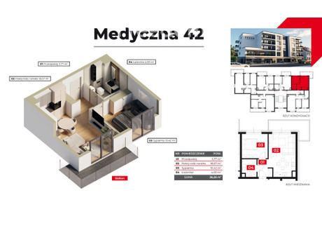 Mieszkanie na sprzedaż - Medyczna Górne, Piła, Pilski, 36,26 m², 313 649 PLN, NET-33717/3685/OMS