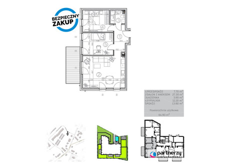 Mieszkanie na sprzedaż - Sybiraków Kwidzyn, Kwidzyński, 64,89 m², 577 521 PLN, NET-PAN862076