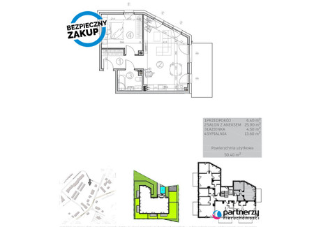 Mieszkanie na sprzedaż - Sybiraków Kwidzyn, Kwidzyński, 47,59 m², 452 105 PLN, NET-PAN333179