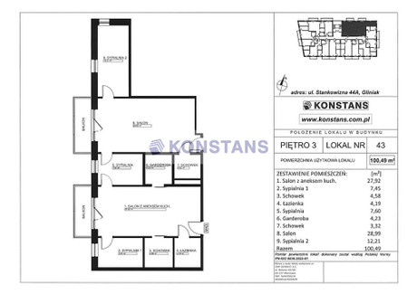 Mieszkanie na sprzedaż - Stankowizna Gliniak, Mińsk Mazowiecki, Miński, 100,49 m², 854 165 PLN, NET-33491/270/OMS