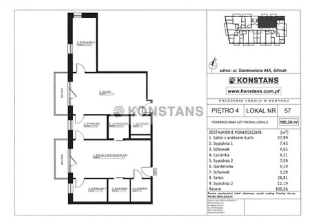 Mieszkanie na sprzedaż - Stankowizna Gliniak, Mińsk Mazowiecki, Miński, 100,26 m², 852 210 PLN, NET-33503/270/OMS