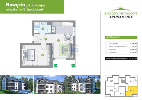 Mieszkanie na sprzedaż - Kolonijna Łeba, Lęborski, 39 m², 373 450 PLN, NET-YNK-MS-2334